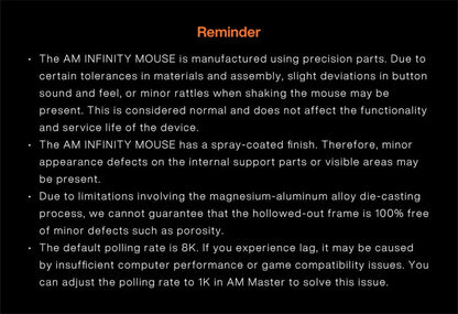 Angry Miao Infinity Gaming Wireless Mouse Hot-Swappable Metal Ultralight Hollow PAW3950 Dual 8K Wired Tri-Mode Orange