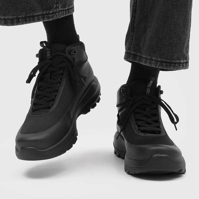 Chaussures de randonnée pour hommes, modèle montant, pour activités de plein air, antidérapantes, résistantes à l’usure, avec semelle épaisse, protection anti-choc pour les orteils, tissu en maille respirant, bottes