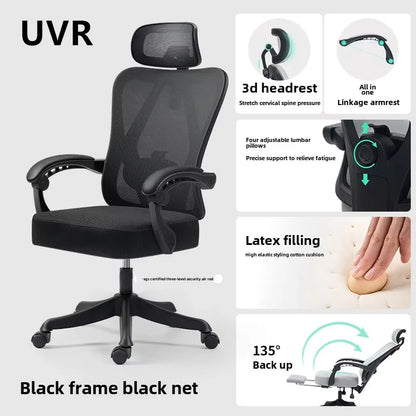 UVR Ergonomic Gaming Computer Chair with Adjustable Height, Swivel Office Chair, Comfortable Armrest Lift Chair for Home & Work