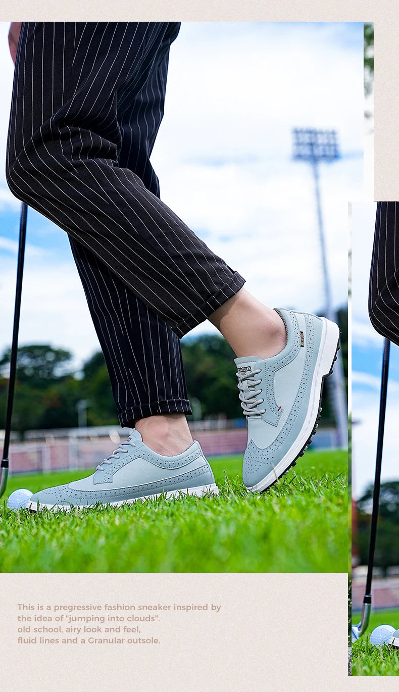 Professional Golf Shoes Men High-Quality Leather Breathable Sports Shoes Golf Competition Training Shoes Plus Size Shoes 39-47#