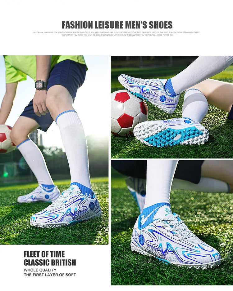 Kids Youth Soccer Cleats Football Shoes Men Non-Slip Breathable Lightweight Training Sneakers Boys Children Football Match Boots