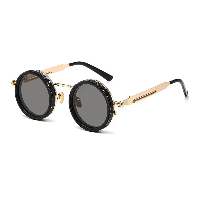 Polarized Round Sunglasses Men ND9 Adjustable Dimming Sun Glasses Women Retro Punk Fishing Eyeglasses Outdoor Shades UV400