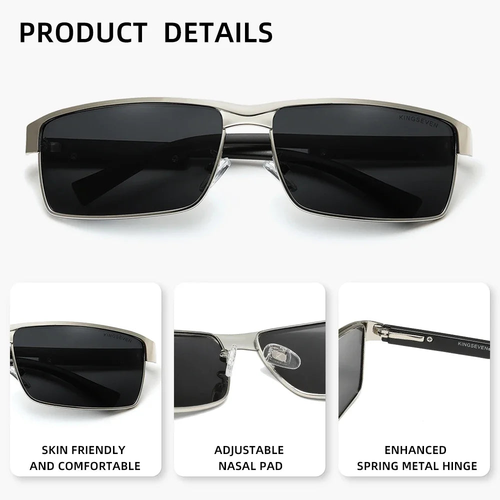 KINGSEVEN Luxury Classical Vintage Unisex Polarized Sunglasses Outdoor Sports Protective Anti-Glare Trendy Driving Eyewear