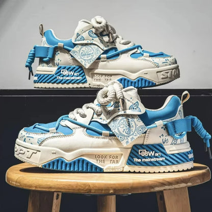 Módní skate boty, pánské tenisky, pánské prodyšné běžecké boty, outdoorové síťované volnočasové boty, pánské šněrovací vulkanizované boty, Zapatillas