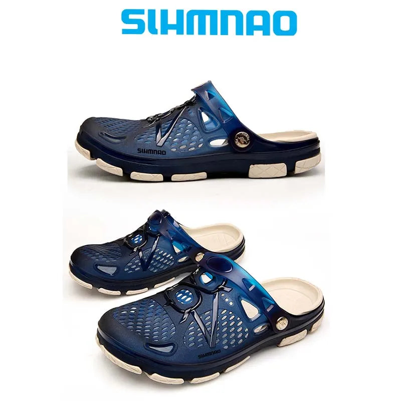 Men's Summer Outdoor Fishing Shoes, Anti Slip Lightweight Casual Beach Sandals, Durable Thick Soled Shoes for Home Use