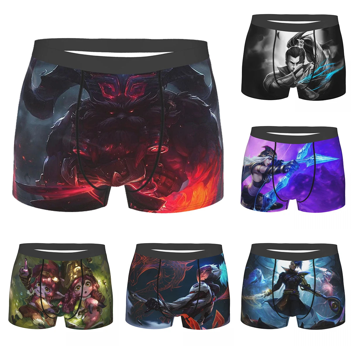 Ornn League of Legends LOL Jogos MOBA Cuecas Cuecas respiráveis Roupa interior masculina Calções sensuais Boxers