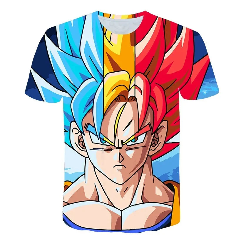 Herre-T-shirts Dragon Ball Z-T-shirt Drengetøj Børnetøj Sommer T-shirts med korte ærmer Børnetøj med tegneseriefigurer T-shirts til baby-drenge
