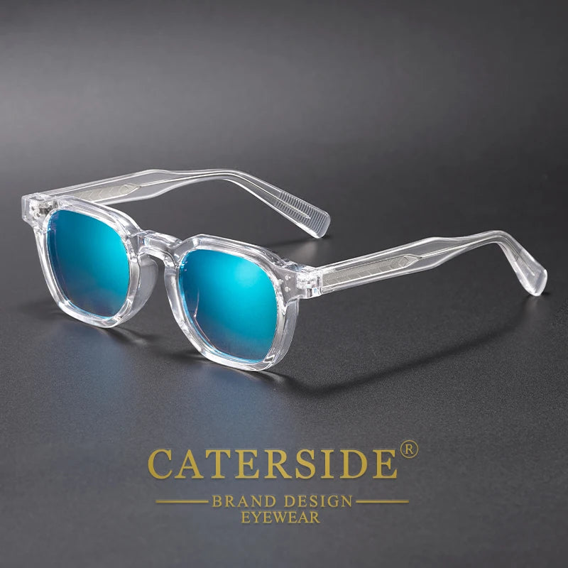 CATERSIDE New Fashion Punk Men Sunglasses Frame Square Personalized Design Sun Glasses Women Travel Party Business Festival Gift