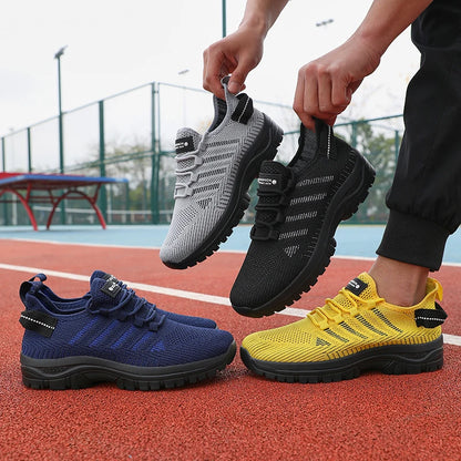 Men's Casual Shoes Breathable Flyknit Mesh Upper Comfortable Outdoor Walking, Cycling, Exercise Shoes for Men Tenis Para Hombre