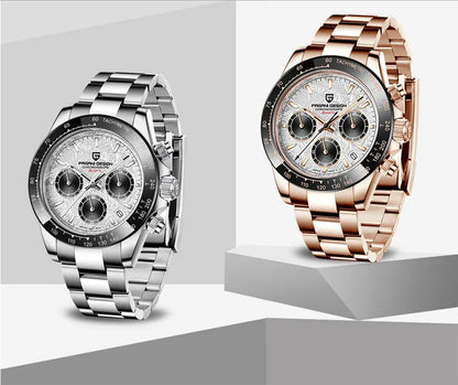 Montre-bracelet pour homme PAGANI DESIGN – Chronographe de luxe, mouvement à quartz MIYOTA VK63, verre saphir, étanche, style sportif