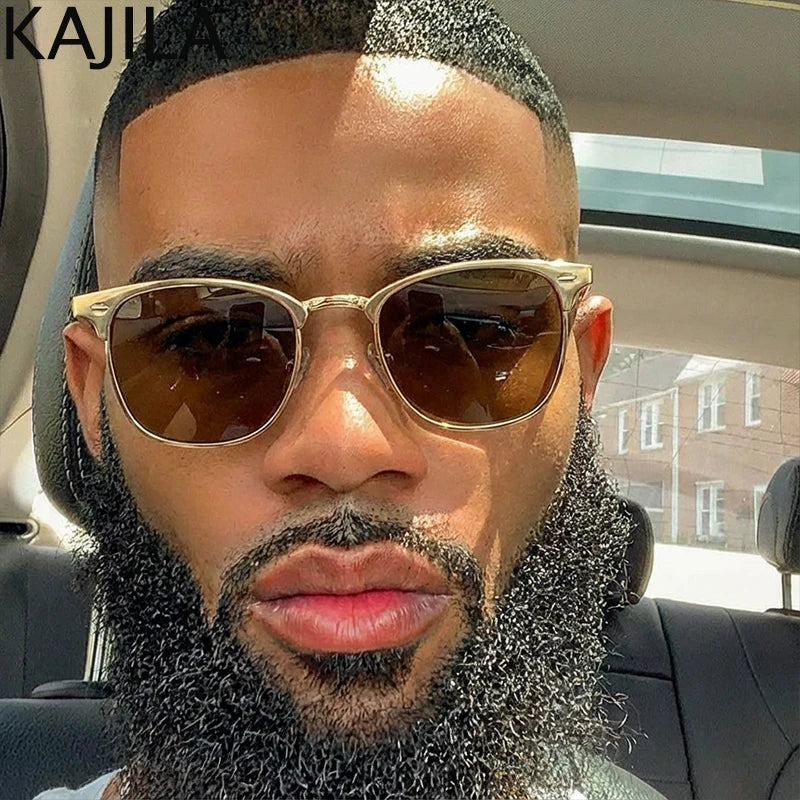 Steampunk Square Sunglasses Men 2026 Luxury Brand Metal Frame Retro Punk Sun Glasses Male Driving Shades Vintage Eyewear UV400