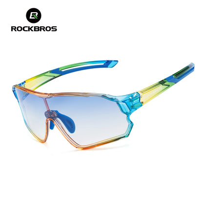ROCKBROS Occhiali da ciclismo polarizzati fotocromatici per bambini con protezione UV400 Occhiali da sole per sport all'aperto Occhiali da bicicletta MTB per bambini