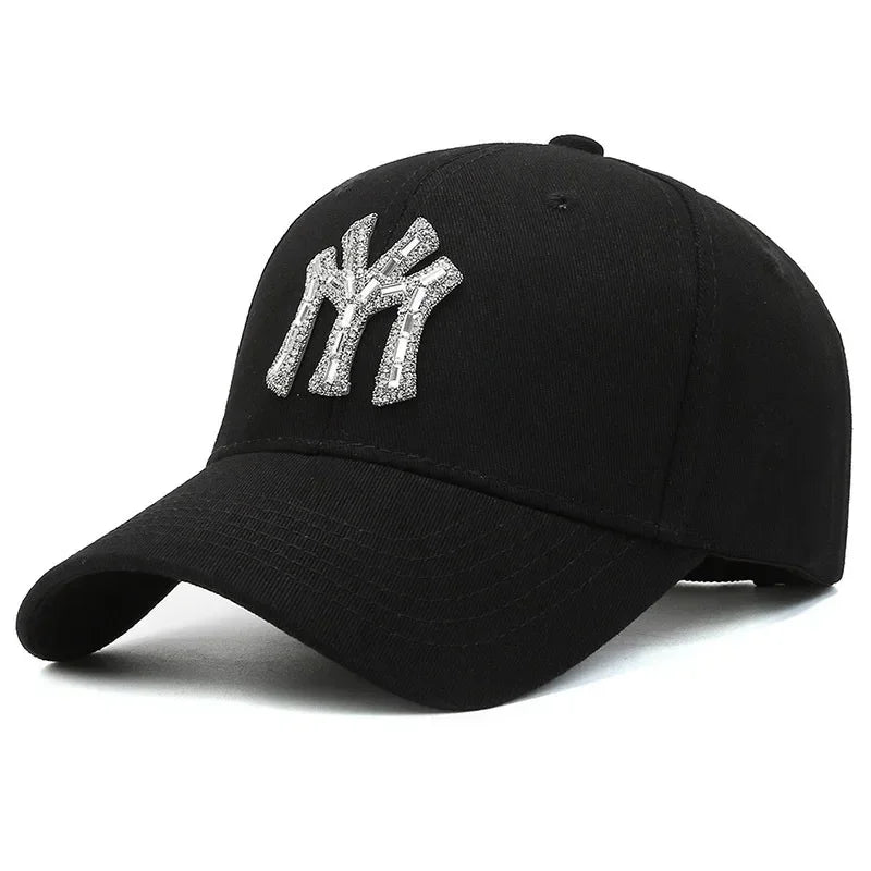 MY kšiltovka s kamínky pro ženy na jaro a podzim, ležérní streetwearová venkovní kšiltovka s kachním kšiltem, módní univerzální baseballová čepice proti slunci