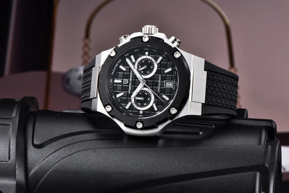 Relojes de cuarzo para hombre PAGANI DESIGN: cronógrafo deportivo de lujo, hermético, con agujas luminiscentes y cristal de zafiro con tratamiento antirreflectante