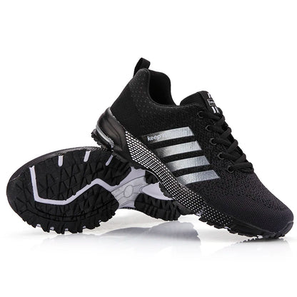 Men Running Shoes Mesh Fashion Sneakers Breathable Casual Sport Shoes Outdoor Walking Jogging Tennis Shoes Athletics Plus Size