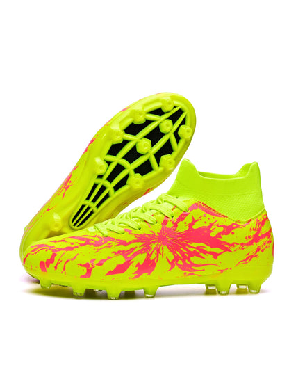 Chaussures de football AG FG ultra légères, tissu PU anti-transpiration, semelle en TPU résistante à l'usure, coupe ajustée, unisexe, baskets d'entraînement pour terrain naturel