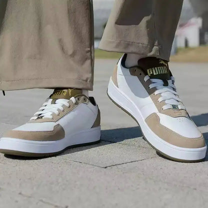 Nouvelles baskets Puma blanches, brunes et vertes pour hommes et femmes, baskets classiques à tige basse, chaussures décontractées pour la rue, chaussures de skate 395087-04