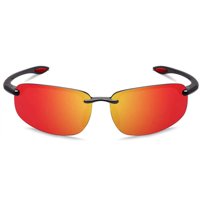 JULI Sports Sunglasses for Men Women TR90 Rimless Frame UV400 Protection for Cycling Running Fishing Baseball Driving 8001