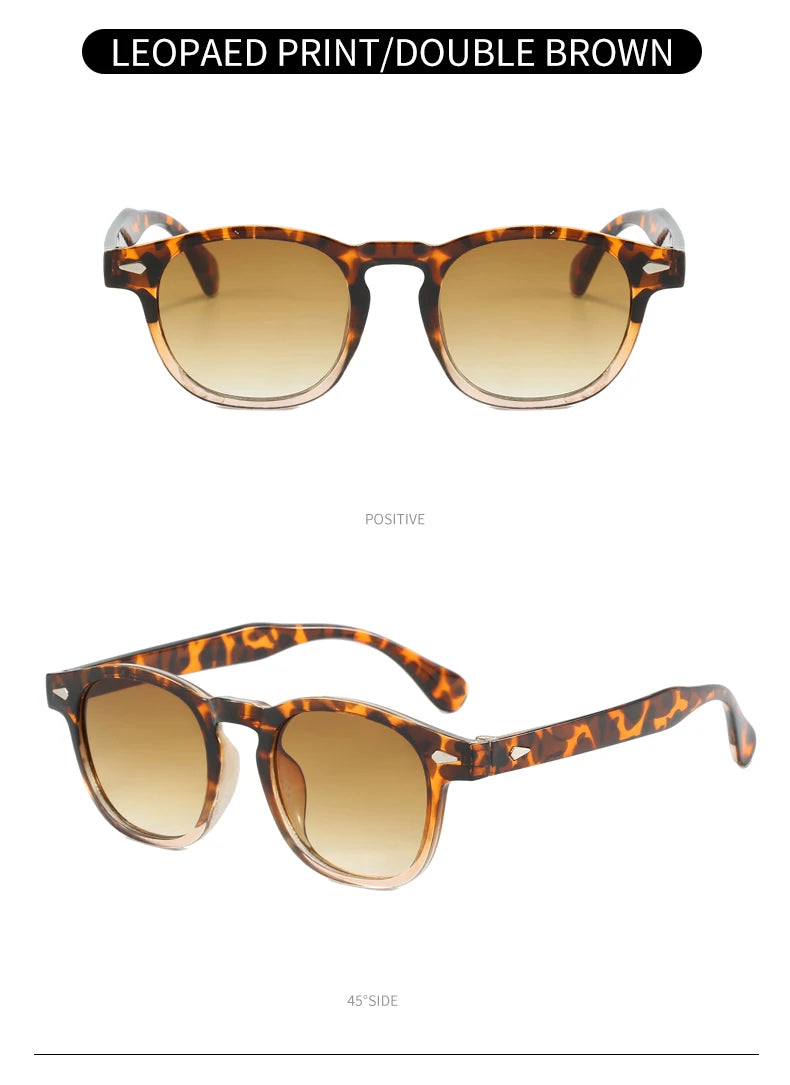 Vintage Oval Classic 4 Small Ding Stylish Decorative Sunglasses for Men and Women