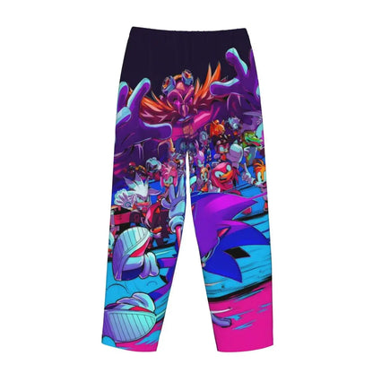 Custom Women Soniced Pajama Pants Printed Hedgehog Game Sleep Sleepwear Bottoms with Pockets