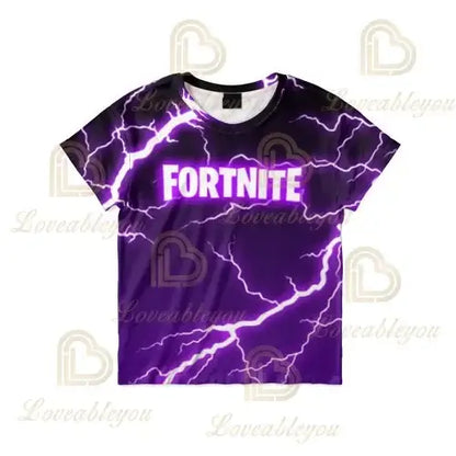 Fortnite-aiheinen uusi kesäinen lasten T-paita, 3D-painettu, pojille ja tytöille, katumuotia, aikuisten ja lasten vaatteet, hauska T-paita, pyöreäkauluksinen paita