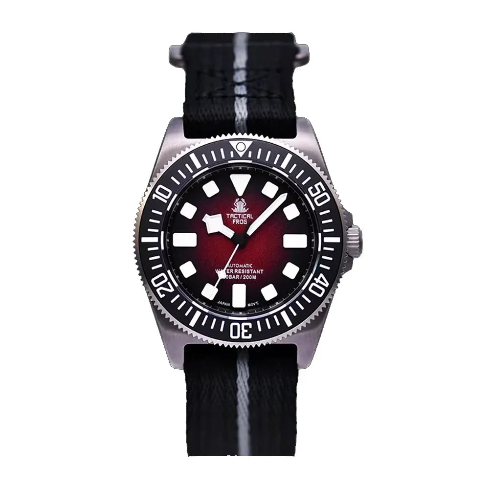 Relógio Mecânico Tactical Frog FXD V4, Movimento Automático NH35, Titânio, para Homem, 200m à Prova de Água, Safira, Luminoso, 42mm