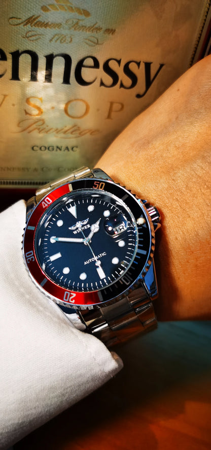 Montre mécanique classique pour homme – Marque de luxe, style professionnel, mouvement automatique, lunette rotative, cadran luminescent, bracelet en acier