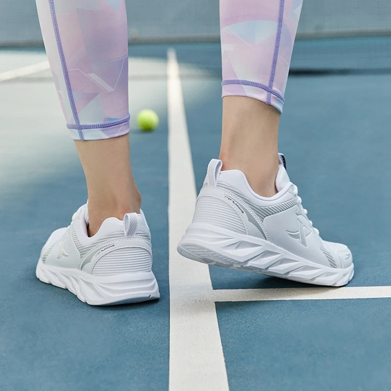 Xtep Running Shoes Non-Slip Soft Women’s Sports Shoes Leather Upper Shock Absorption Female Sneakers 879318110073
