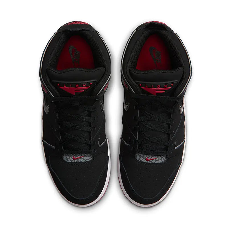 Nike Authentic AIR FLIGHT FALCON 397204‑061, chaussures de basketball mi-hautes pour hommes, noir, blanc, rouge, baskets rétro.
