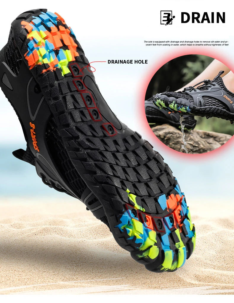 Water Shoes For Men Trekking Hiking Shoes Drainage Beach Aqua Shoe Quick Dry Swim Barefoot Sandal Diving Fishing Surfing Sneaker