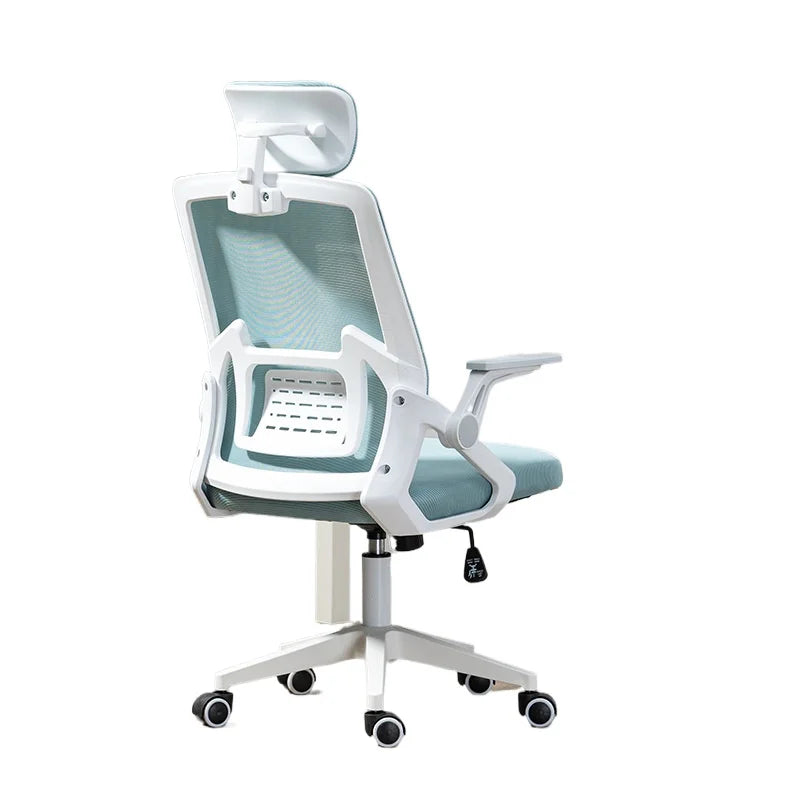 Chaise de bureau ergonomique pour petits espaces avec support lombaire réglable, dossier en maille, chaise de jeu pour le travail à domicile