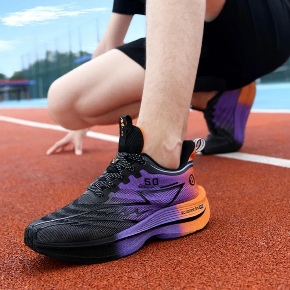 Heren hardloopschoenen met koolstofplaat, zacht gedempte, schokabsorberende sportschoenen, unisex sneakers, lichte antislip trainingsschoenen