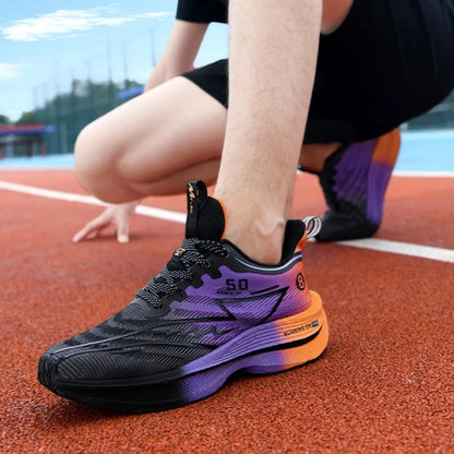 Heren hardloopschoenen met koolstofplaat, zacht gedempte, schokabsorberende sportschoenen, unisex sneakers, lichte antislip trainingsschoenen