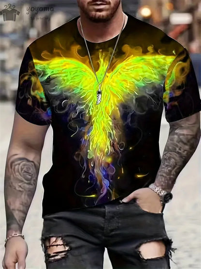 Animal Dragon 3D Print Sport Rychleschnoucí Prodyšné Pánské Tričko Outdoor Street Harajuku Běh Fitness Krátký rukáv Oblečení Top Léto