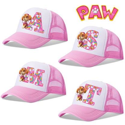 Paw Patrols Baseball Cap Skye Cartoon Anime A-Z Letters Printed Girls Headwear Summer Athleisure Adjustable Fashion Hats Gift