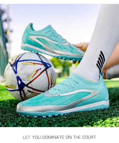 Botas de fútbol para hombre, con tacos para exterior, transpirables, antideslizantes, para adultos, con tacos largos, deportivas, de entrenamiento, para niños, para partido, cómodas