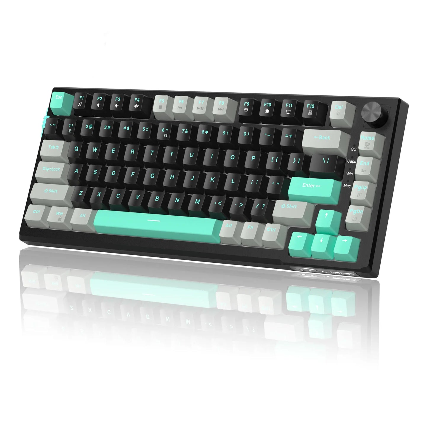 MageGee SKY81 Tastiera meccanica gaming 75%, RGB Gasket hot-swappable cablata personalizzabile, tastiera con suono cremoso e smorzamento acustico con manopola