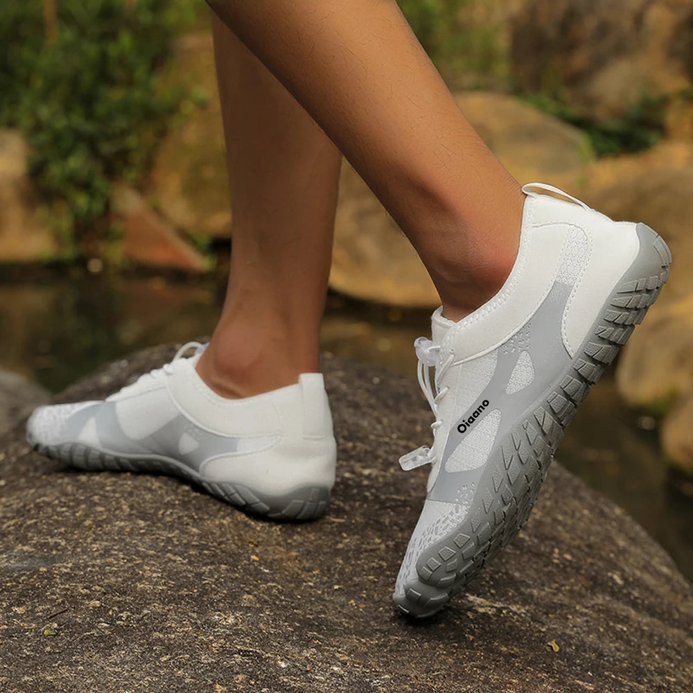 Oiaano Barfußschuhe mit breiter Zehenbox, schwarz, für Damen und Herren, Unisex-Sportsneaker, Aqua-Strandschuhe mit weicher Sohle, leicht und atmungsaktiv