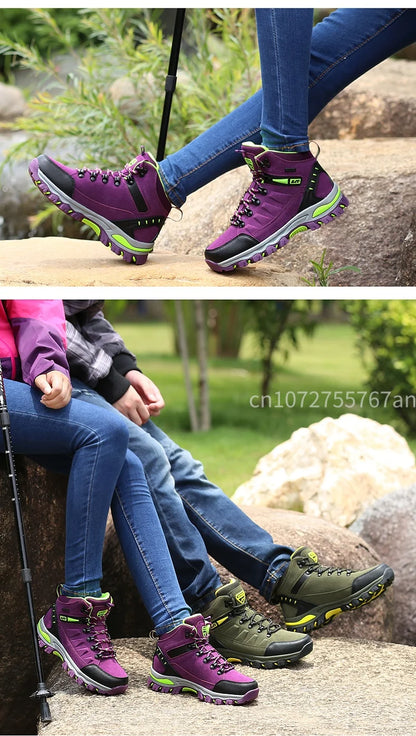 Couples Outdoor Hiking Shoes Comfortable Wear-Resistant Camping Climbing Mountain Shoes Breathable Sports Shoes Camping Boots