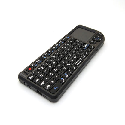 Teclado inalámbrico A8 Mini 2.4G con retroiluminación de 7 colores, teclado portátil 3 en 1 con panel táctil y Air Mouse para Android TV Box, PC y tablet