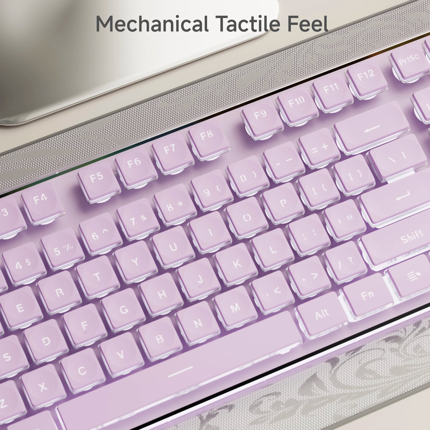 Teclado EWEADN V3 com Fio Silencioso para Escritório e Gaming, Design de Teclas Film, Ergonómico, para Windows/Portátil/PC/Desktop, Acessório de E-sports