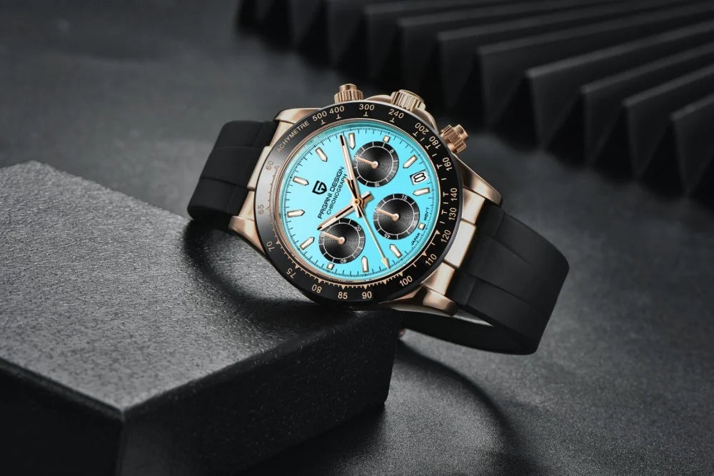Novo Original PAGANI DESIGN PD-1664 Relógio de Pulso de Luxo para Homem, Movimento de Quartzo Japonês VK63, Safira, Cronógrafo Resistente à Água, Dourado