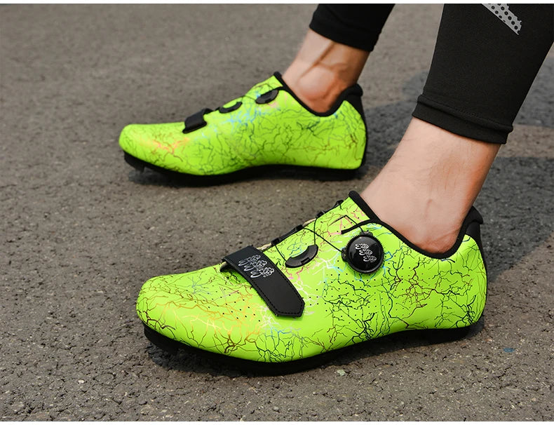 Zapatillas de ciclismo para hombre con cierre automático; zapatillas de ciclismo de carretera; zapatillas deportivas de ciclismo de montaña para exterior; zapatillas de ciclismo de spinning para mujer para interior