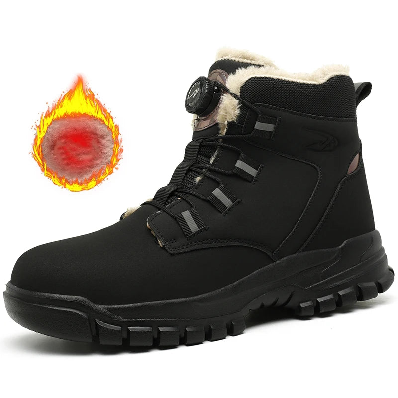 Bottes de sécurité imperméables pour hommes, chaussures de travail Parker en acier, bouton rotatif, chaussures de protection, taille 47, 48, hiver