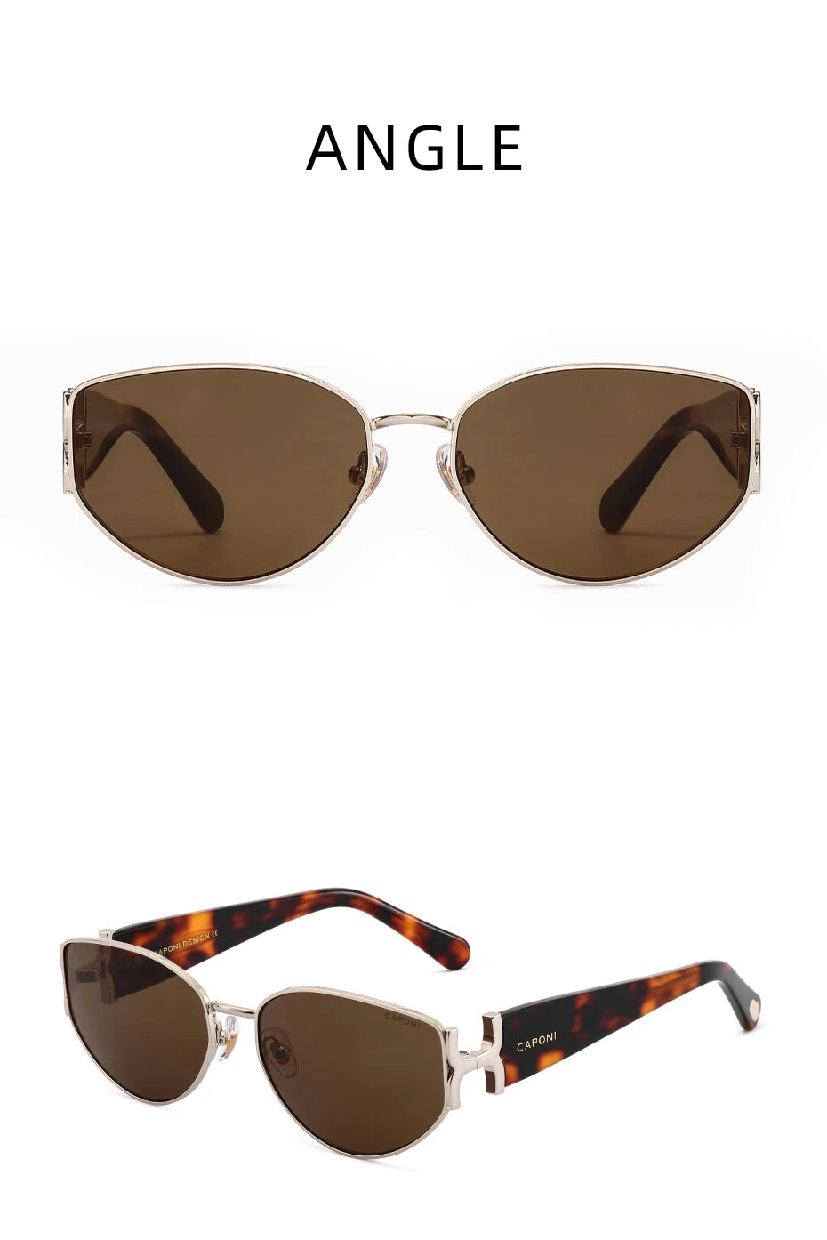 CAPONI Luxury Women Polarized Sunglasses Vintage Acetate Outdoor Original Design Eyewear UV400 Protection Brown Shade CP34020