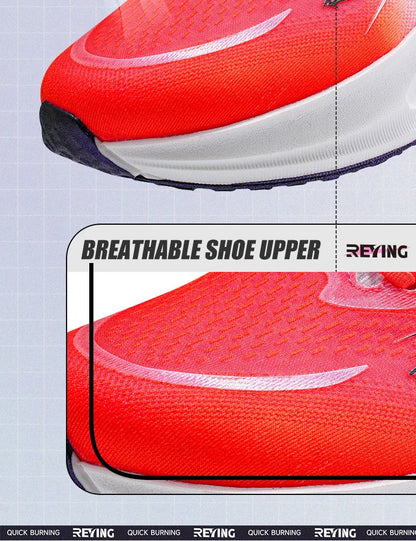 IRUNSVAN Co branded fast burning 1.0 carbon plate running shoes for men's marathon training shock-absorbing and breathable