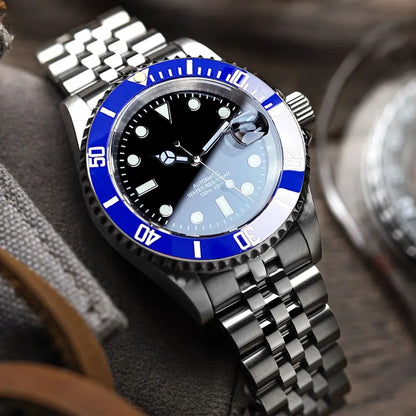 200m Waterproof Miyota8215 Automatic Men's Watch Diver Watches 40mm Mechanical Movement Luminous Jubilee Strap Glide Lock Buckle
