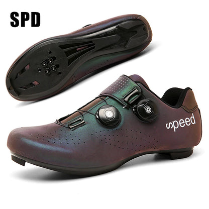 Chaussures de cyclisme pour homme : chaussures de course sur route à fixation automatique, chaussures de sport, chaussures d'entraînement sans crampons ; chaussures de cyclisme pour femme avec crampons SPD