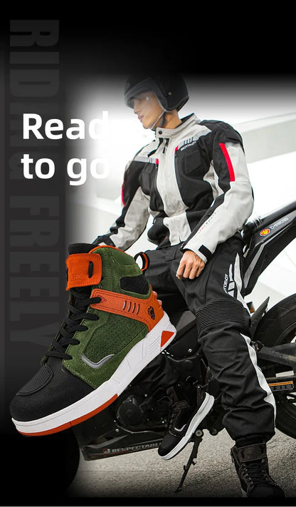 Motorradstiefel Neu Herren Damen Motorrad-Fahrschuhe Atmungsaktive Biker-Stiefel Motorboote Motorradschuhe Bota