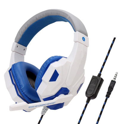Casques de jeu supra-auriculaires, écouteurs filaires 3.5mm, écouteurs stéréo avec microphone réglable pour ordinateur, téléphone, ordinateur portable, PC
